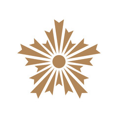 Golden Asahi chapter sign. Japan Police Crest sign