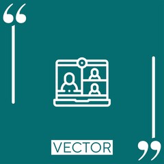 conference vector icon Linear icon. Editable stroked line