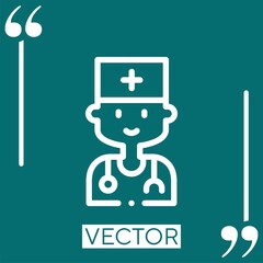 doctor vector icon Linear icon. Editable stroked line