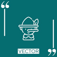 pinocchio vector icon Linear icon. Editable stroked line