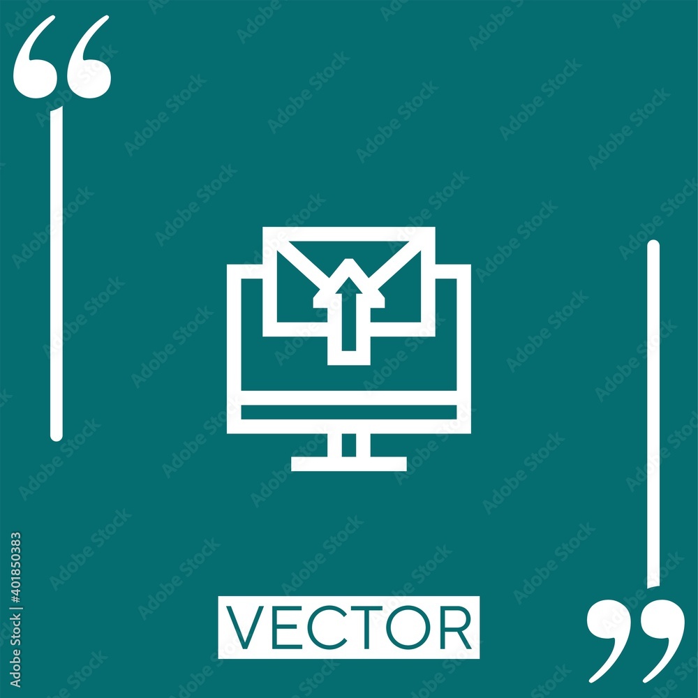 Poster send mail vector icon linear icon. editable stroked line