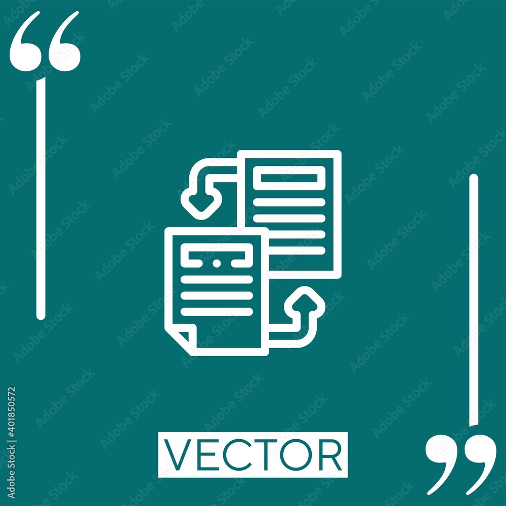 Poster file sharing vector icon linear icon. editable stroked line