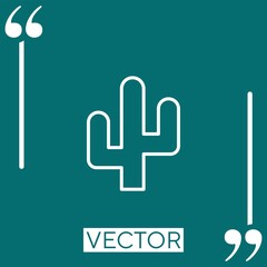 cactus vector icon Linear icon. Editable stroked line