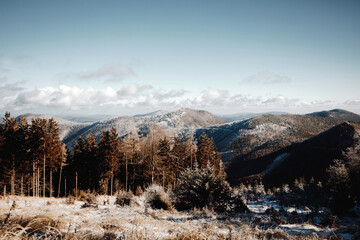 Winterliche Landschaft in den Bergen in Österreich