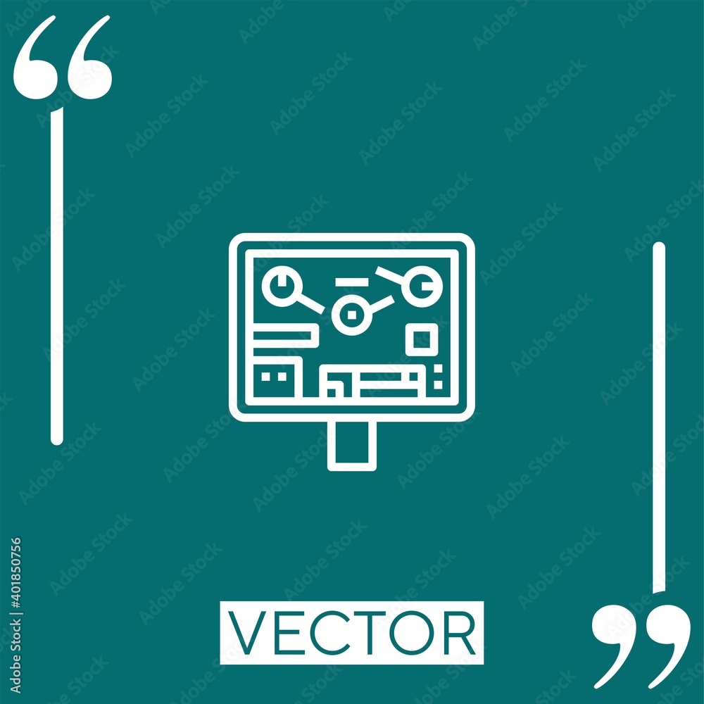 Poster strategy game vector icon linear icon. editable stroked line
