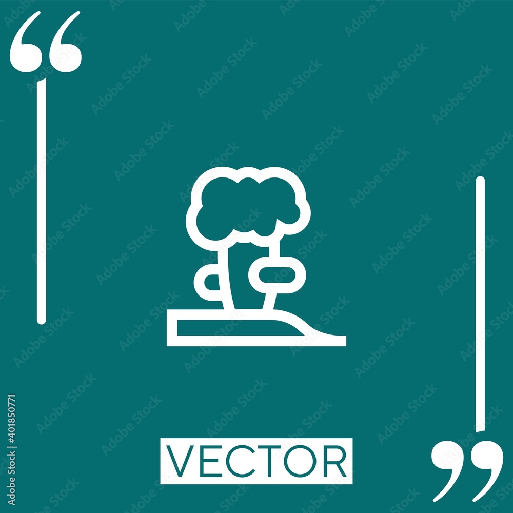 Poster tree vector icon linear icon. editable stroked line