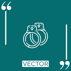 police handcuffs vector icon Linear icon. Editable stroked line