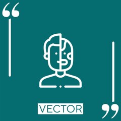 cyborg vector icon Linear icon. Editable stroked line