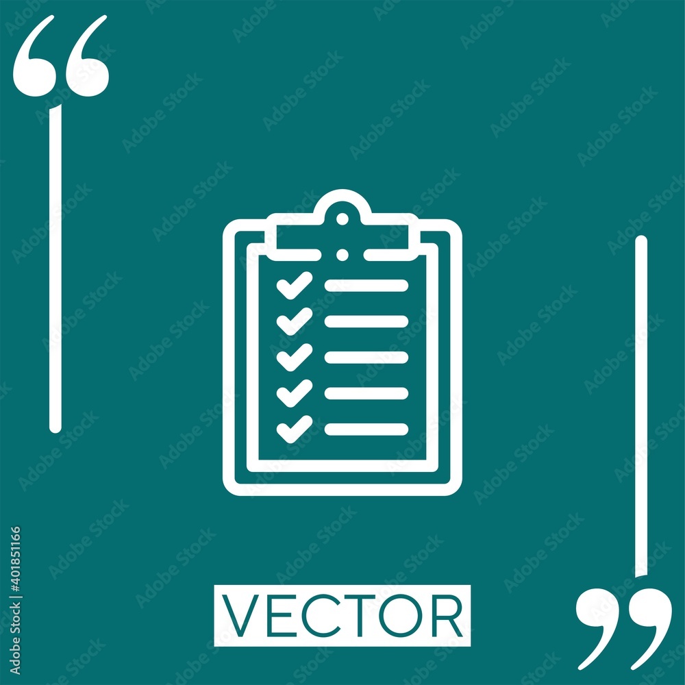 Poster to do list vector icon linear icon. editable stroked line