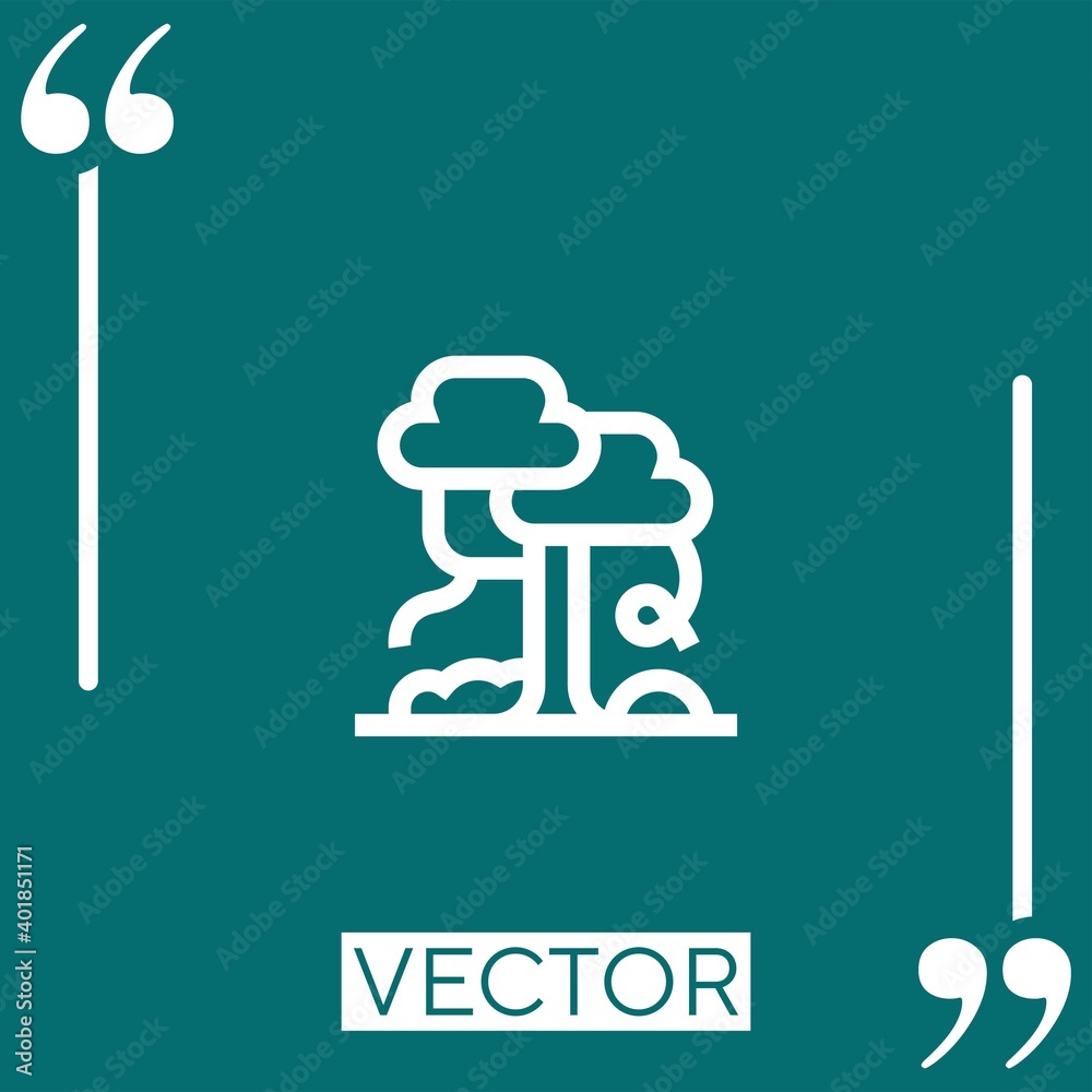 Poster tree vector icon linear icon. editable stroked line