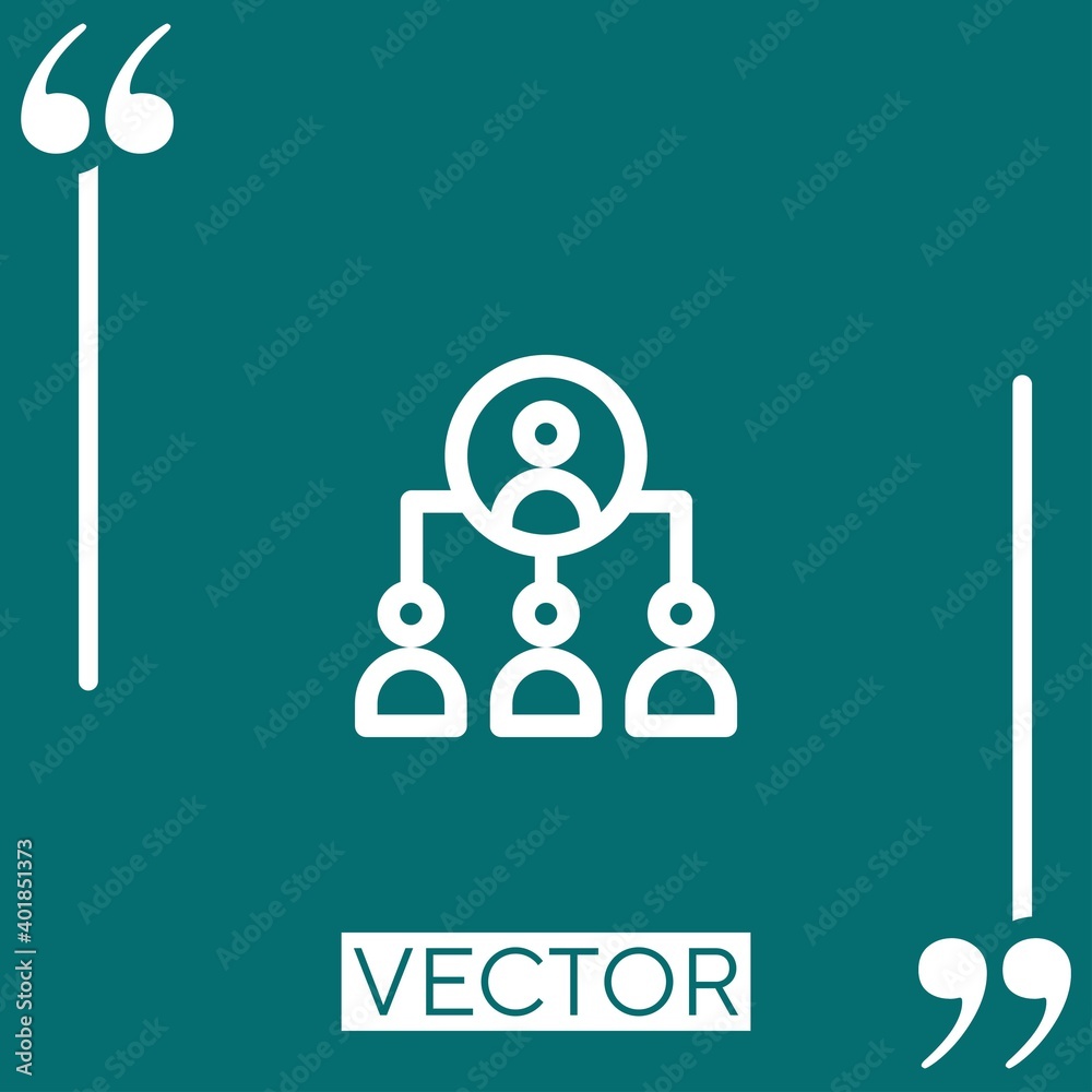 Poster hierarchy vector icon linear icon. editable stroked line