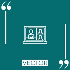 laptop vector icon Linear icon. Editable stroked line