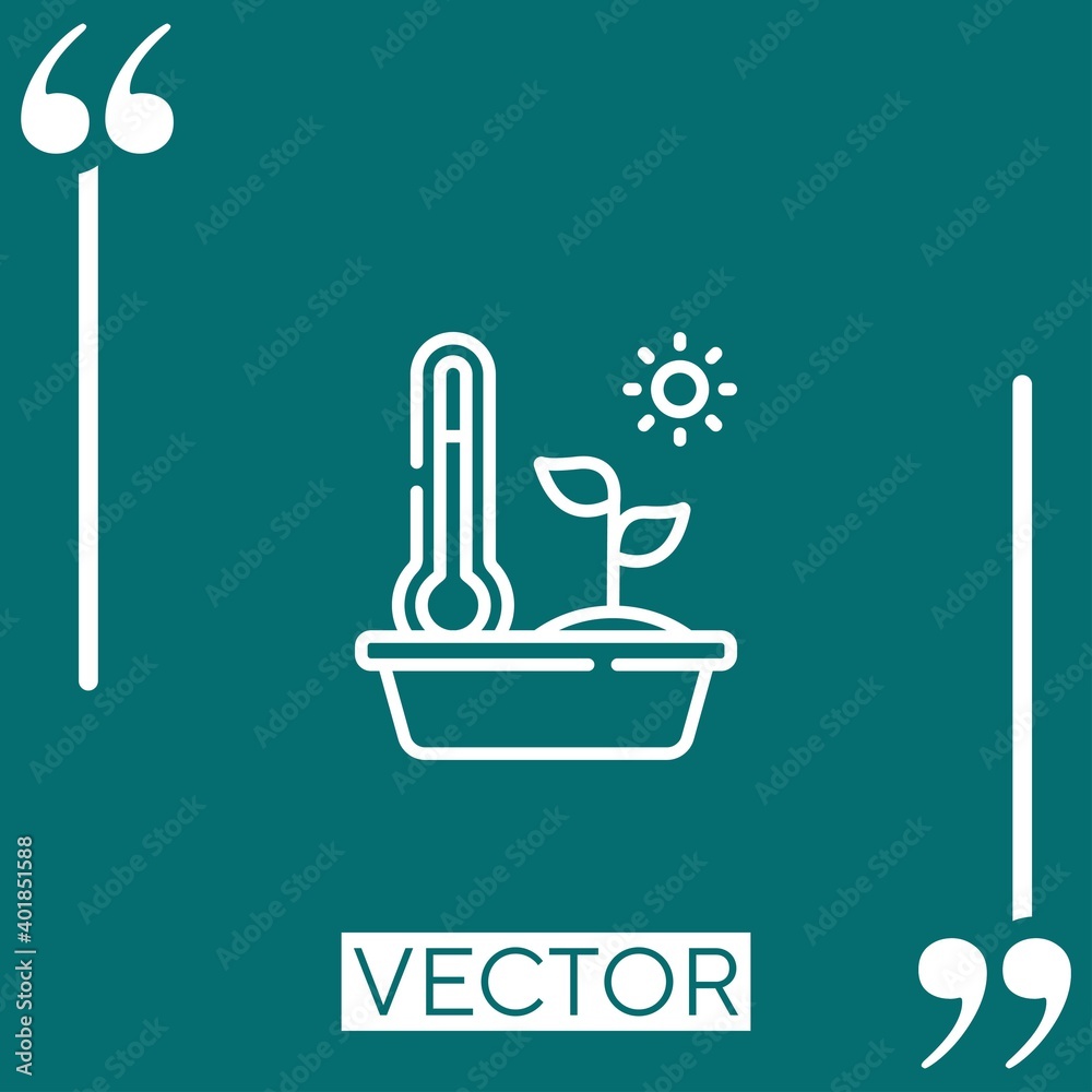 Poster temperature vector icon linear icon. editable stroked line