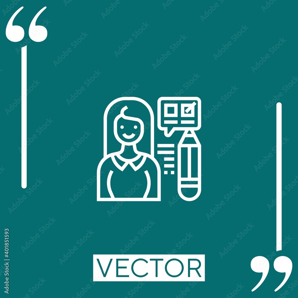 Poster testing vector icon linear icon. editable stroked line