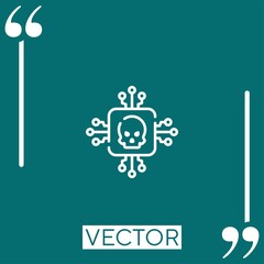 skull vector icon Linear icon. Editable stroked line