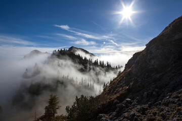 Obraz premium Mountain panorama at Taubenstein mountain, Bavaria