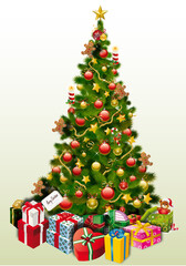 Fototapeta na wymiar Christmas Tree with presents 