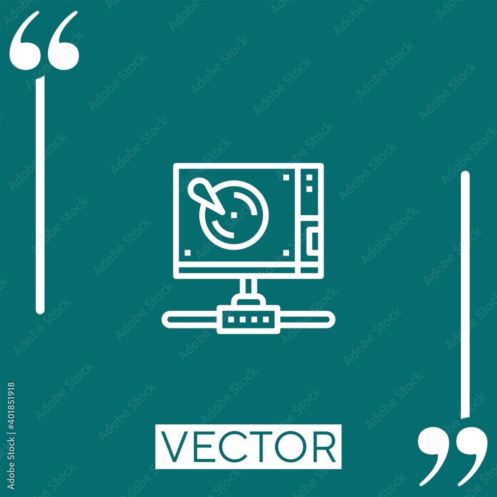 Poster server vector icon linear icon. editable stroked line
