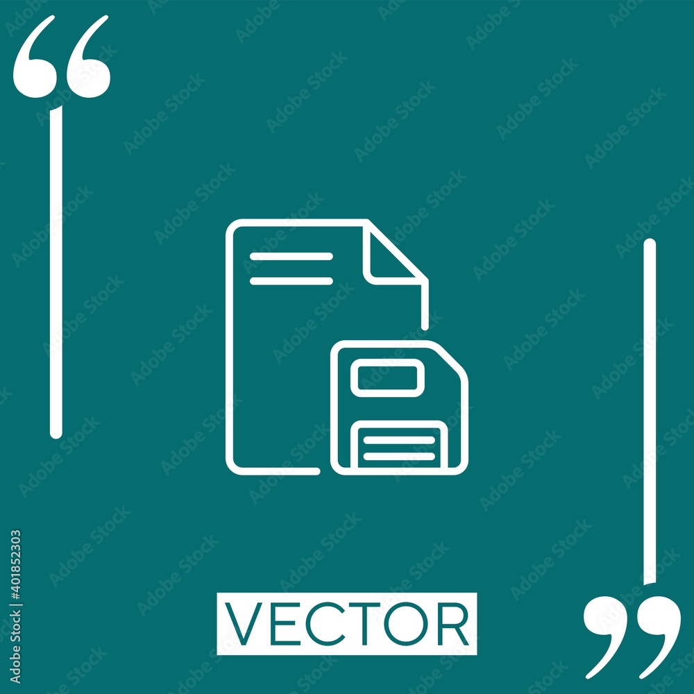 Poster save file vector icon linear icon. editable stroked line