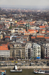 Fototapeta premium Lower quay (Belgrade quay) of Danube river in Budapest. Hungary