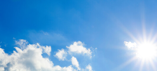 Naklejka na ściany i meble Panorama shot of blue sunny weather