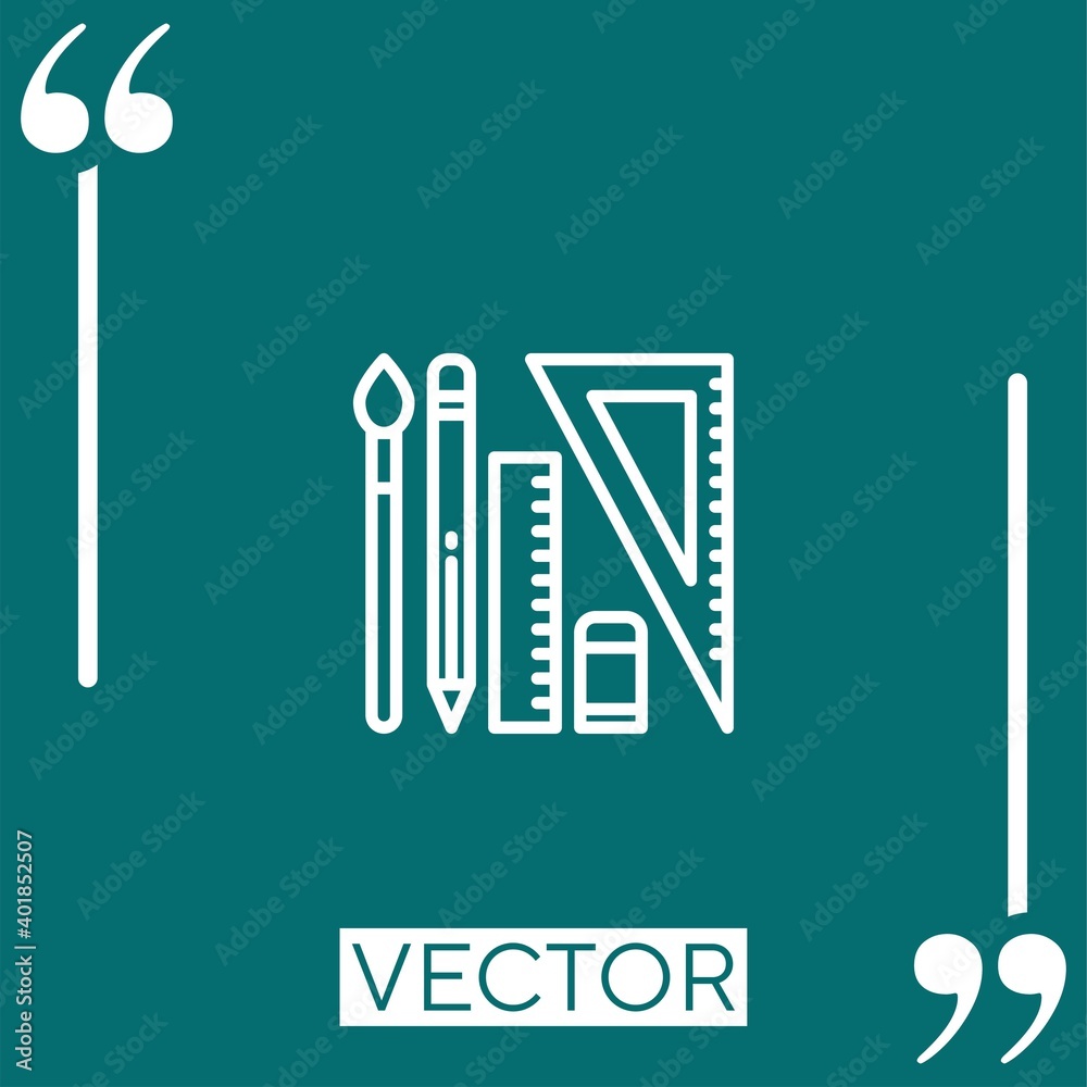 Poster design tool vector icon linear icon. editable stroked line