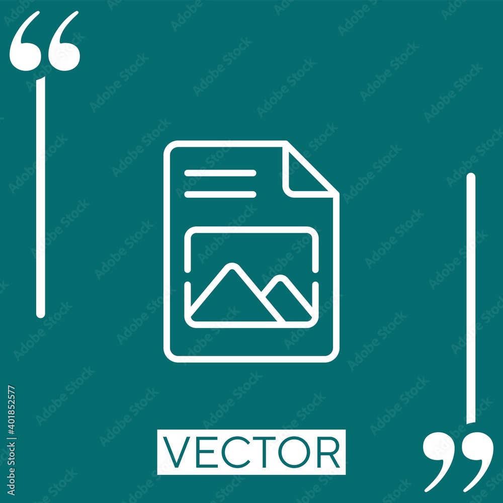 Poster image file vector icon linear icon. editable stroked line