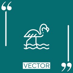 flamingo vector icon Linear icon. Editable stroked line