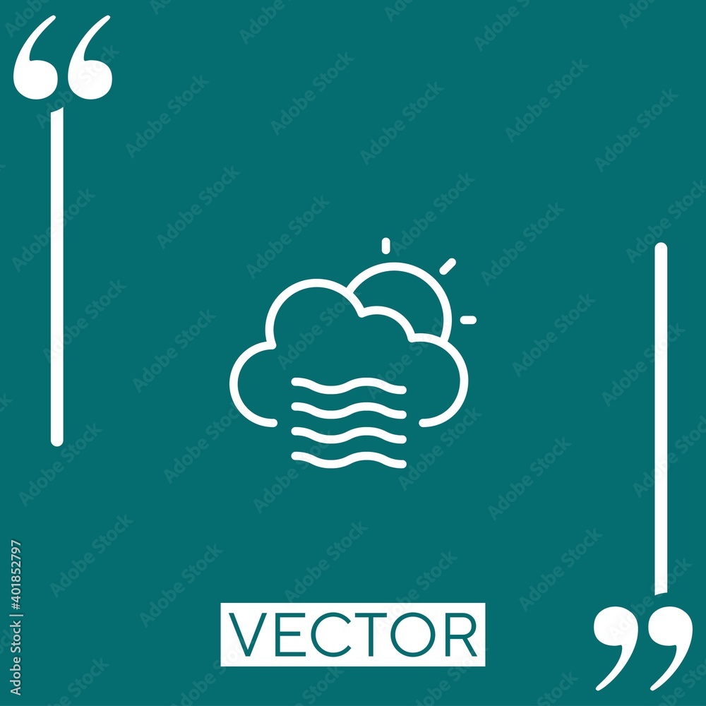 Poster cloudy vector icon linear icon. editable stroked line