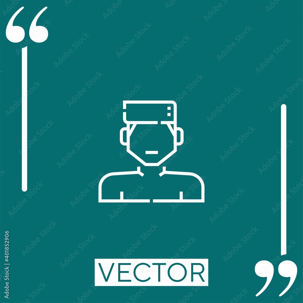 Poster man vector icon linear icon. editable stroked line