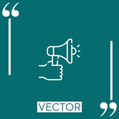 megaphone vector icon Linear icon. Editable stroked line
