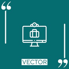 monitor vector icon Linear icon. Editable stroked line