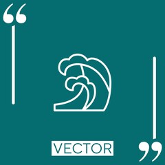 sea waves vector icon Linear icon. Editable stroked line