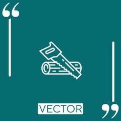 hand saw vector icon Linear icon. Editable stroked line
