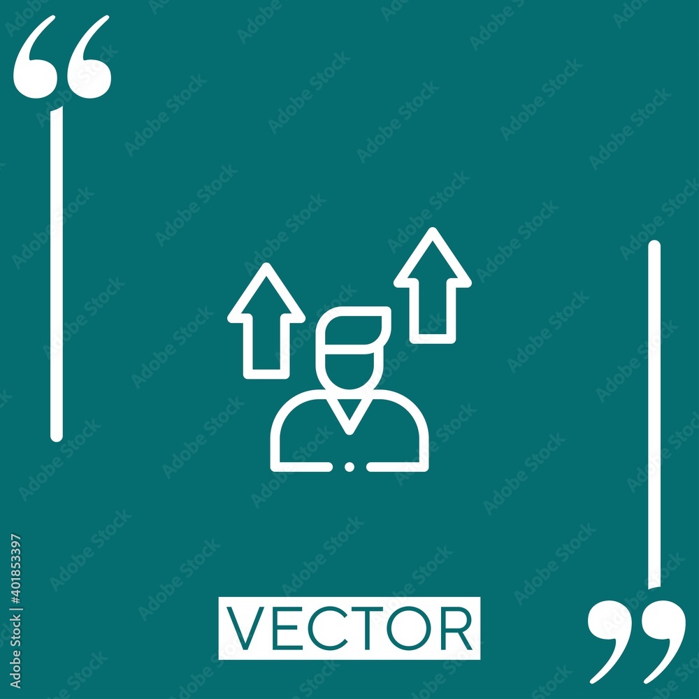 Poster development vector icon linear icon. editable stroked line