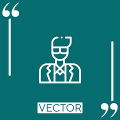 businessman vector icon Linear icon. Editable stroked line