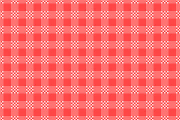 Red checkered seamless pattern. Fabric texture surface design. Flat cell kitchen abstract border. Vector stock repeat texture background - 401853760