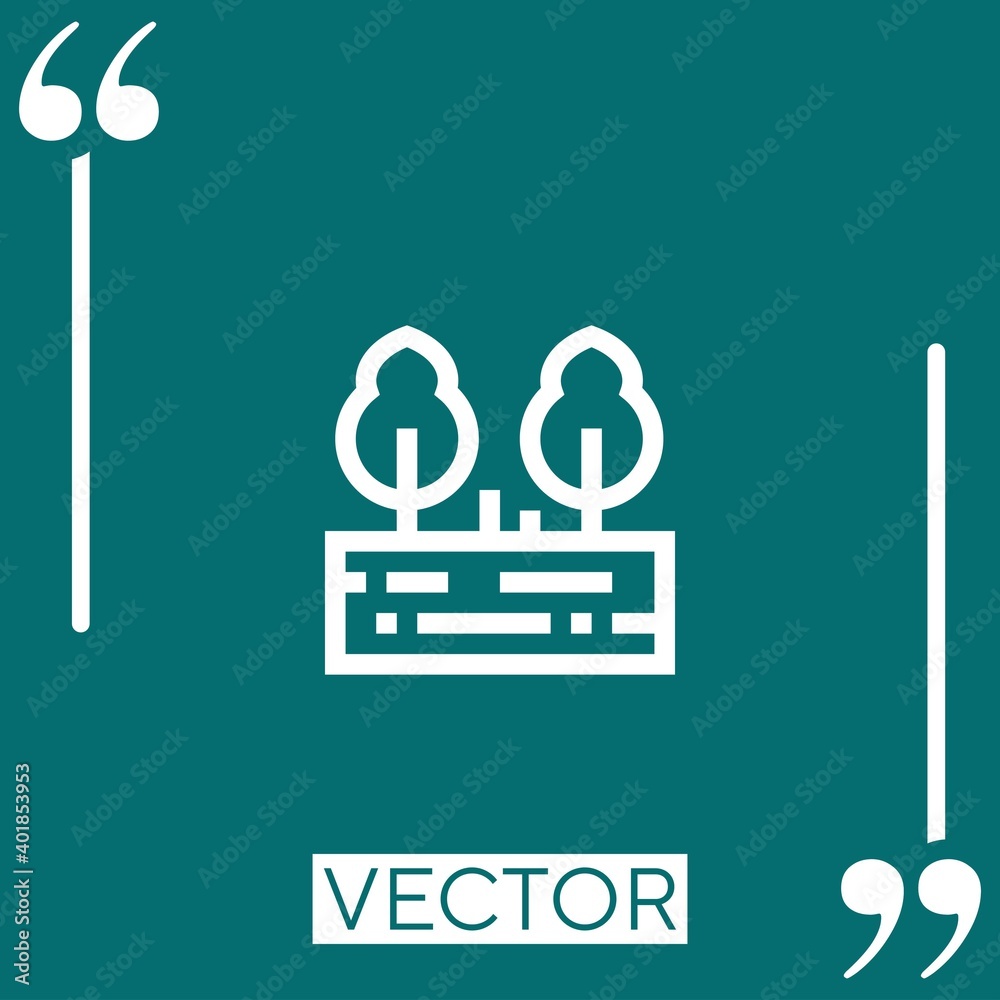 Poster trees vector icon linear icon. editable stroked line