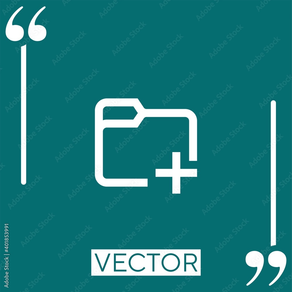 Poster add folder vector icon linear icon. editable stroked line