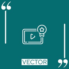 Obraz na płótnie Canvas video player vector icon Linear icon. Editable stroked line