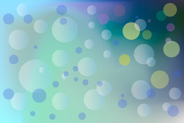 Fototapeta na wymiar Gradient blue green pink christmas background. Smooth transitions of delicate pastel colors and bubbles of transparent circles. Vector winter background for print cover, template, place for text
