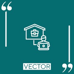 working at home vector icon Linear icon. Editable stroked line