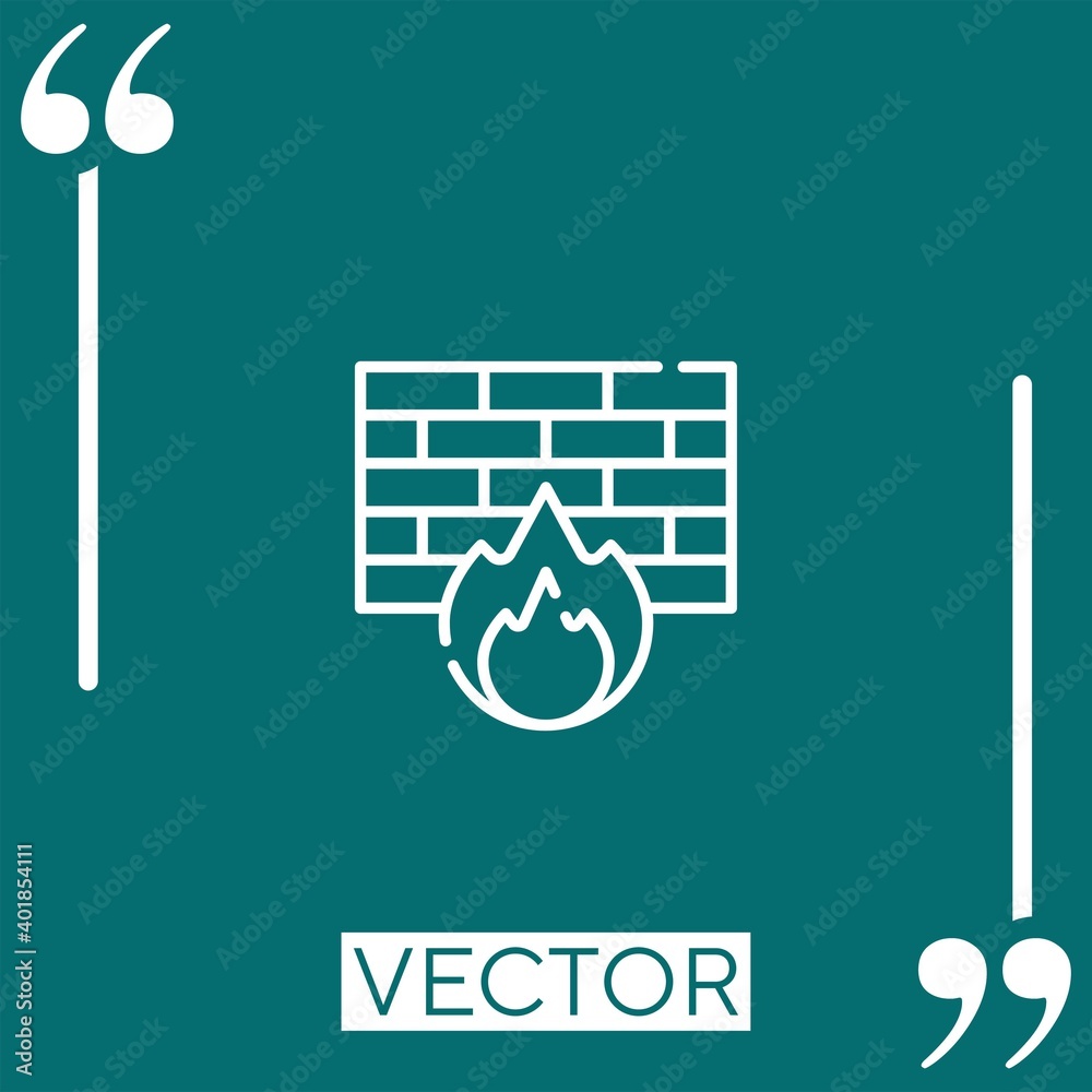 Poster firewall vector icon linear icon. editable stroked line