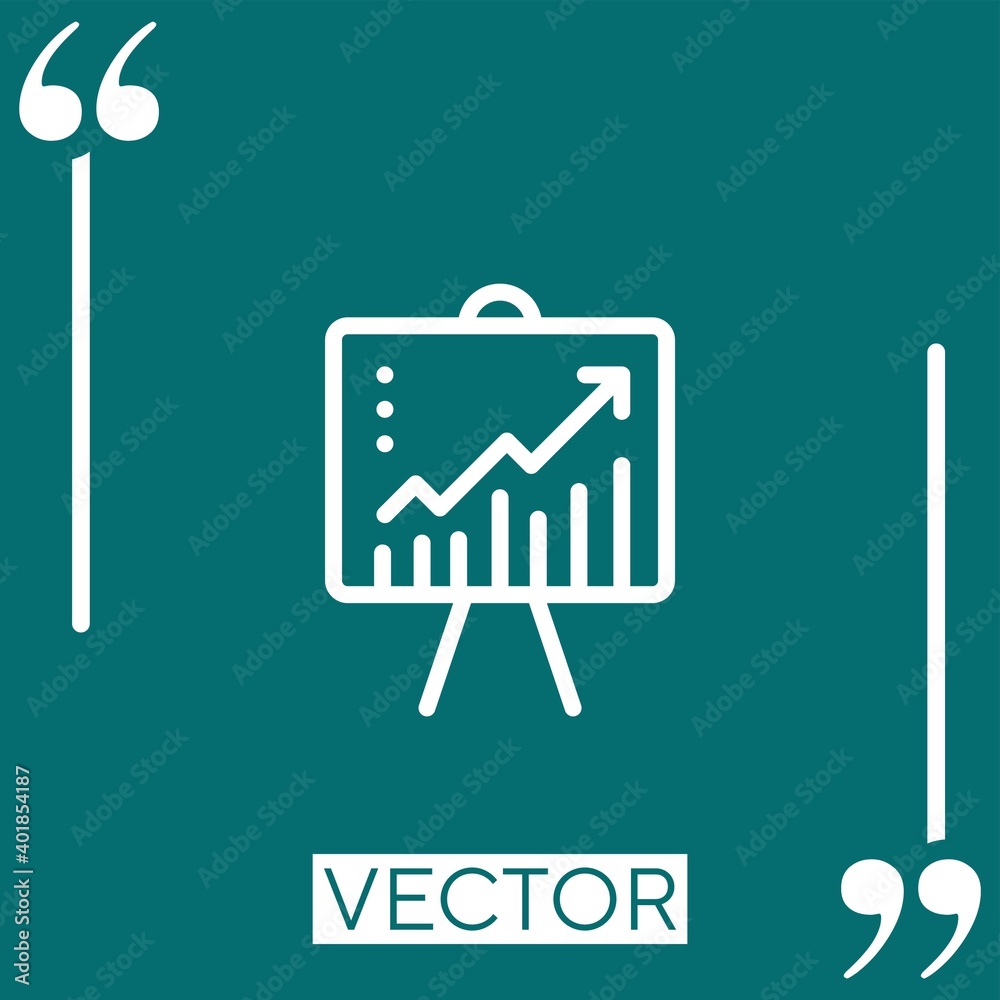 Poster line chart vector icon linear icon. editable stroked line