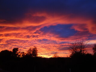 Obraz premium Fiery Sky in Valencia, Spain