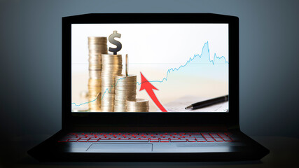 Online chart showing the dollar's rise in the market