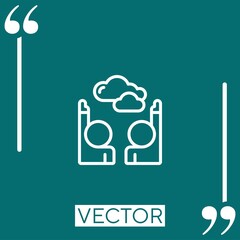 cloud watching Linear icon. Editable stroke line