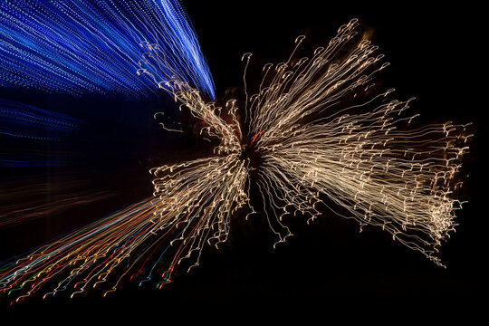 Time exposures of Christmas lights in a Florida neighborhood.