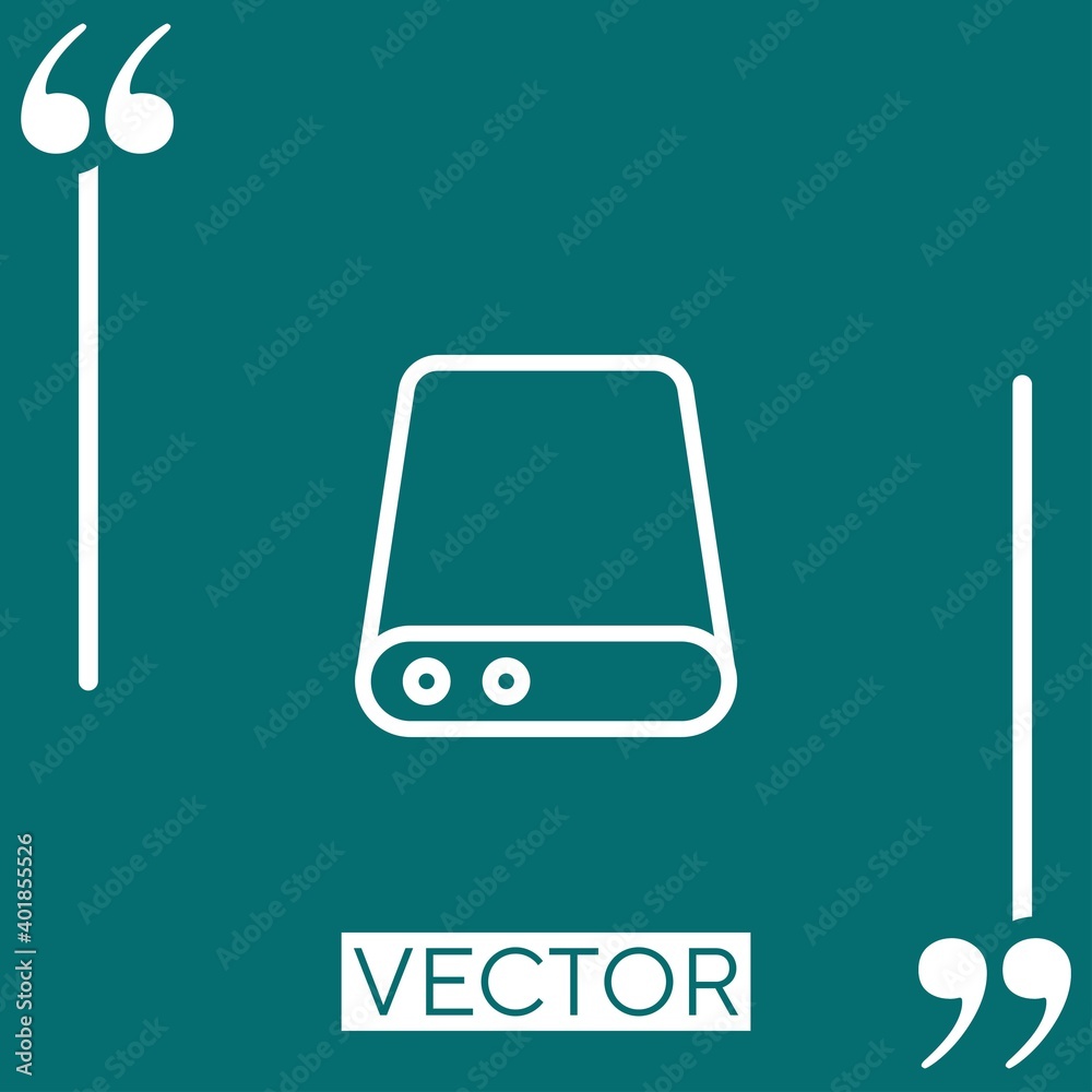Poster database storage linear icon. editable stroke line