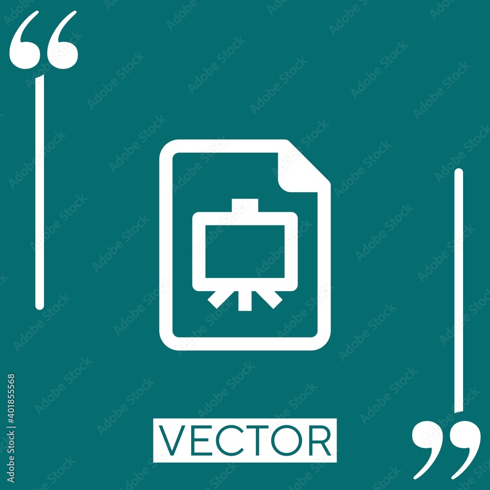 Poster files linear icon. editable stroke line